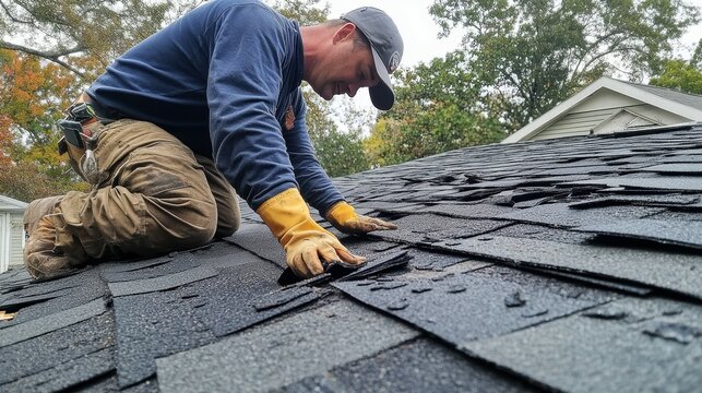 Re-roofing project with new shingles installed in Maitland, FL
