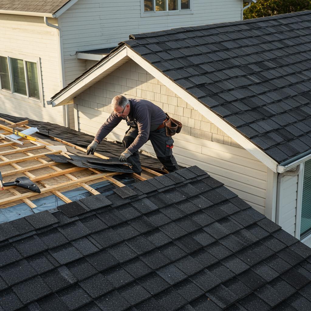 Repairing a damaged roof section